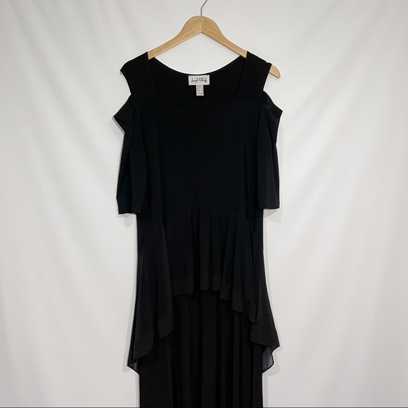 Joseph Ribkoff Black Cold Shoulder Midi Dress 14 - Picture 2 of 13